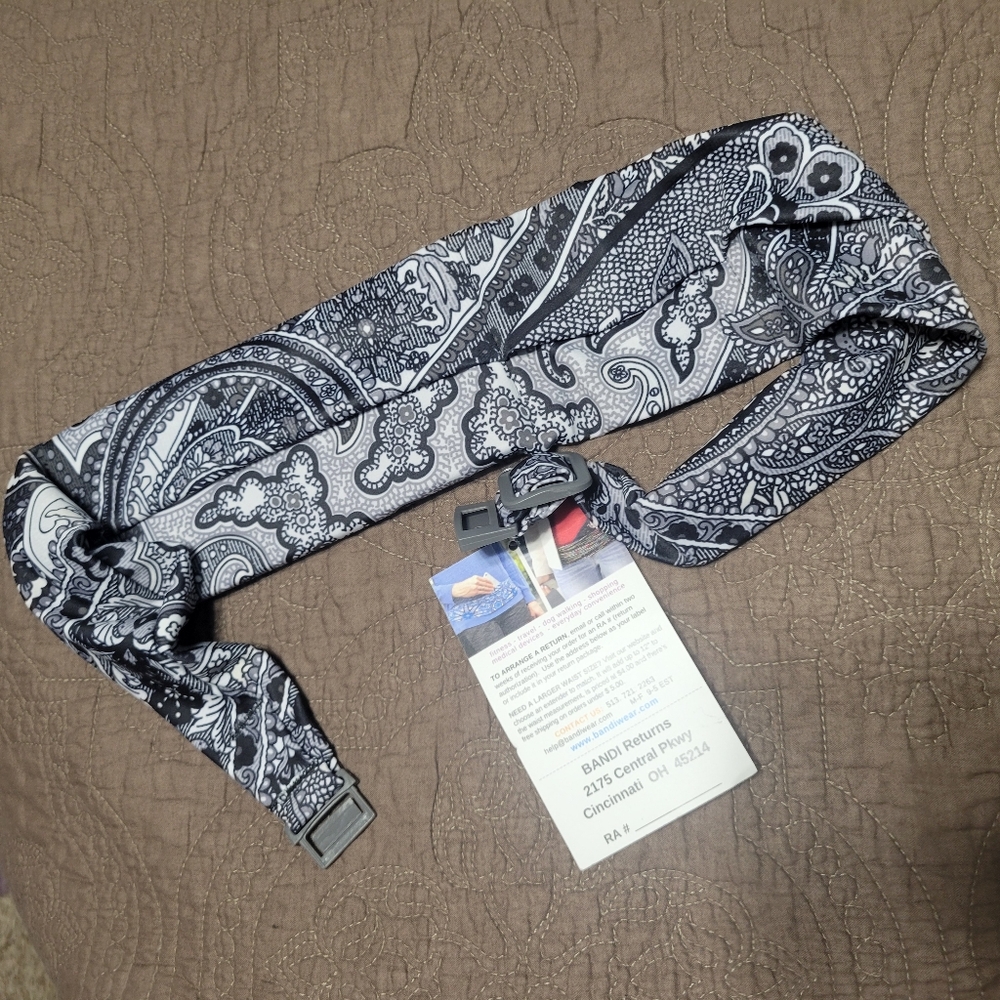 BANDI Classic Pocket Belt, travel belt, black and white, Large  NEW - Picture 2 of 10